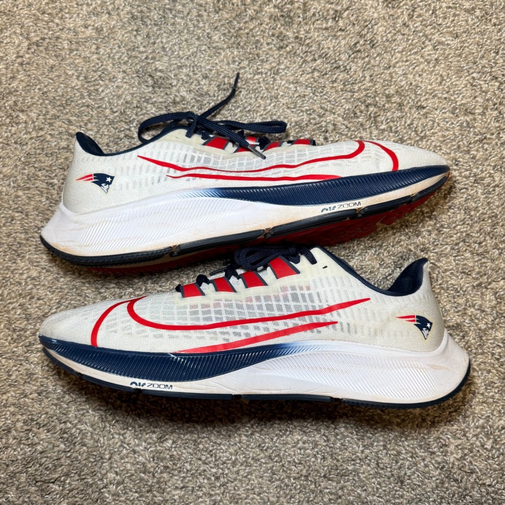 Nike Air Zoom Pegasus 37 New England Patriots Mens 14 White Blue Red CZ5456-100